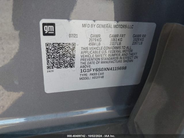 Photo 8 VIN: 1G1FY6S0XN4115698 - CHEVROLET BOLT EUV 