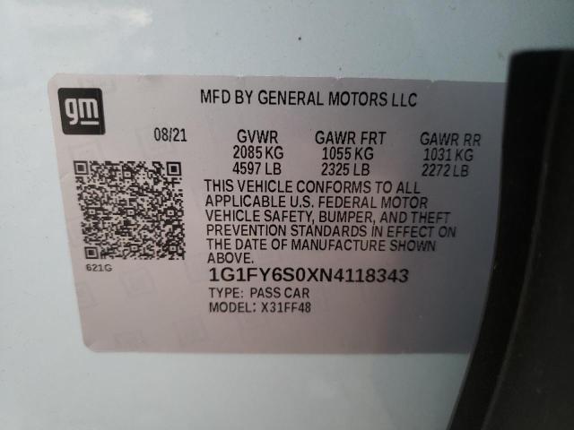 Photo 9 VIN: 1G1FY6S0XN4118343 - CHEVROLET BOLT EUV L 