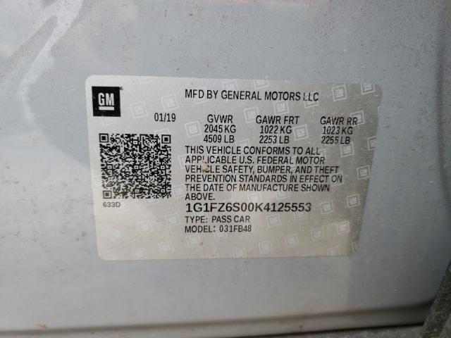 Photo 9 VIN: 1G1FZ6S00K4125553 - CHEVROLET BOLT EV PR 