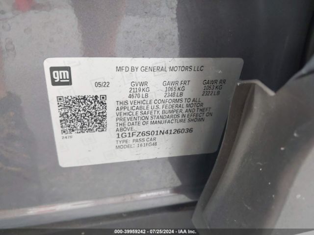 Photo 8 VIN: 1G1FZ6S01N4126036 - CHEVROLET BOLT EUV 