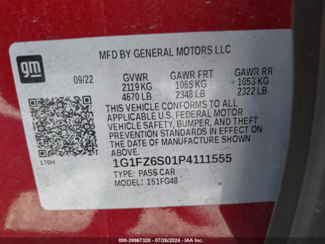 Photo 8 VIN: 1G1FZ6S01P4111555 - CHEVROLET BOLT EUV 