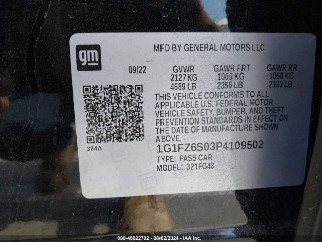 Photo 8 VIN: 1G1FZ6S03P4109502 - CHEVROLET BOLT EUV 