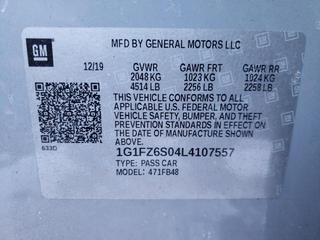 Photo 9 VIN: 1G1FZ6S04L4107557 - CHEVROLET BOLT EV PR 