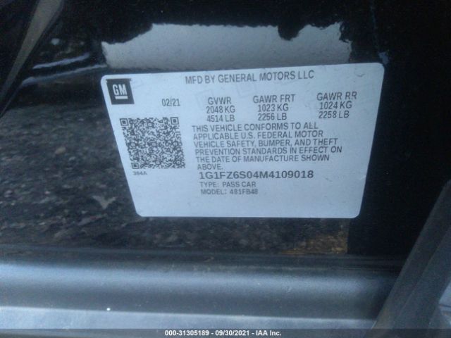 Photo 8 VIN: 1G1FZ6S04M4109018 - CHEVROLET BOLT EV 