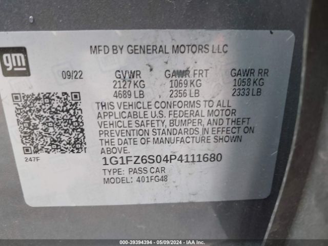 Photo 8 VIN: 1G1FZ6S04P4111680 - CHEVROLET BOLT EUV 