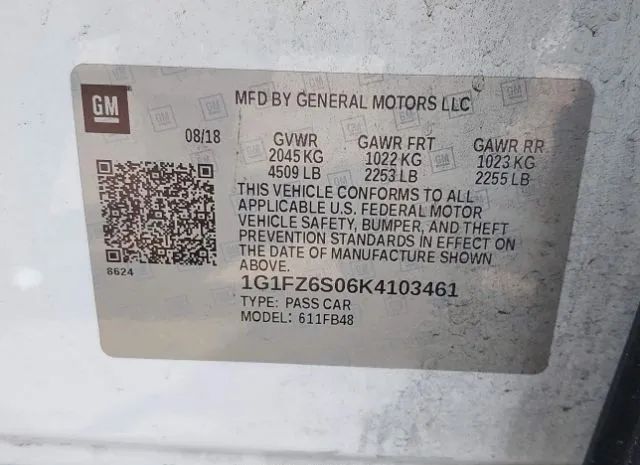 Photo 8 VIN: 1G1FZ6S06K4103461 - CHEVROLET BOLT EV 