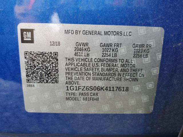 Photo 11 VIN: 1G1FZ6S06K4117618 - CHEVROLET BOLT EV PR 