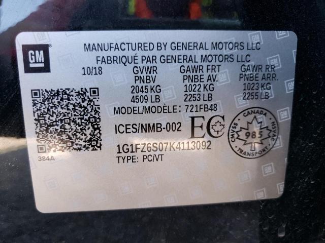 Photo 11 VIN: 1G1FZ6S07K4113092 - CHEVROLET BOLT EV 