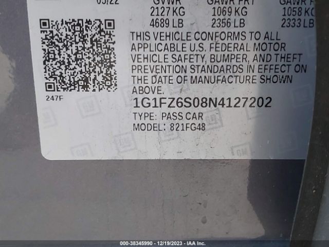 Photo 8 VIN: 1G1FZ6S08N4127202 - CHEVROLET BOLT EUV 