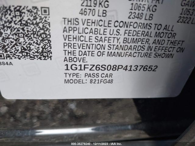 Photo 8 VIN: 1G1FZ6S08P4137652 - CHEVROLET BOLT EV 