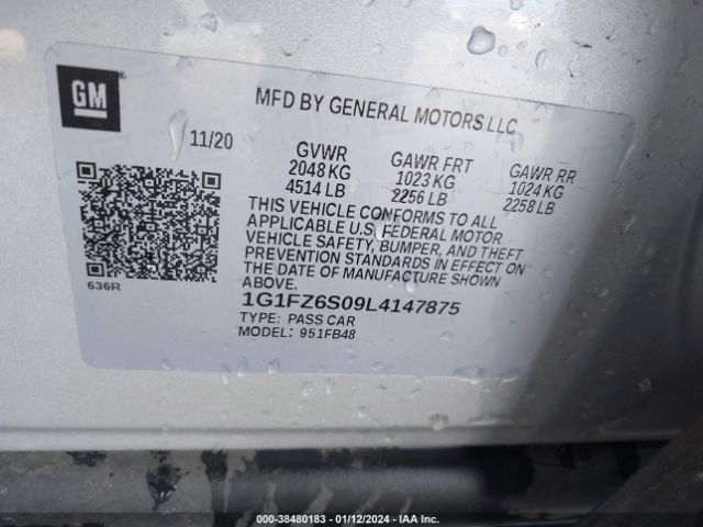 Photo 8 VIN: 1G1FZ6S09L4147875 - CHEVROLET BOLT EV 