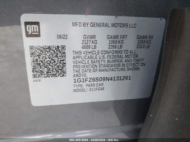 Photo 8 VIN: 1G1FZ6S09N4131291 - CHEVROLET BOLT EUV 