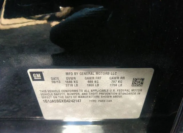 Photo 8 VIN: 1G1JA5SGXD4242147 - CHEVROLET SONIC 