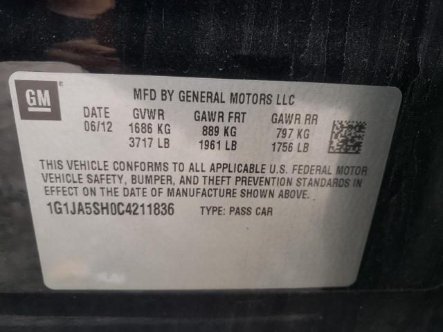 Photo 9 VIN: 1G1JA5SH0C4211836 - CHEVROLET SONIC LS 