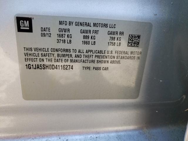 Photo 9 VIN: 1G1JA5SH0D4116274 - CHEVROLET SONIC LS 