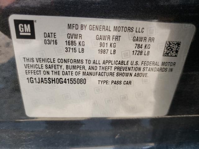 Photo 9 VIN: 1G1JA5SH0G4155080 - CHEVROLET SONIC LS 