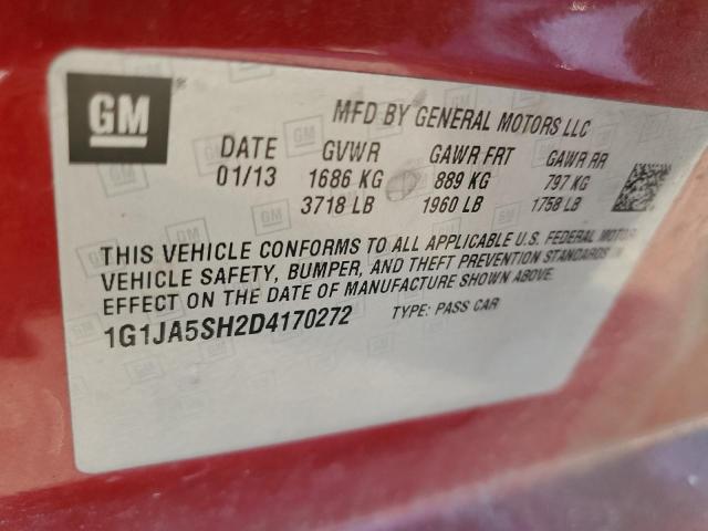 Photo 9 VIN: 1G1JA5SH2D4170272 - CHEVROLET SONIC LS 