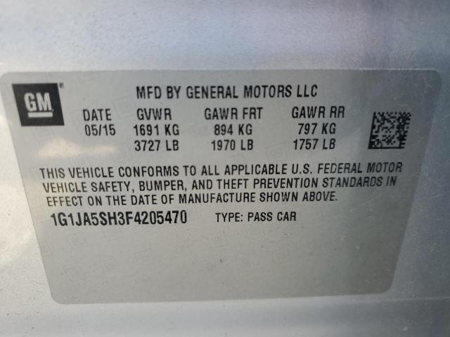 Photo 11 VIN: 1G1JA5SH3F4205470 - CHEVROLET SONIC 