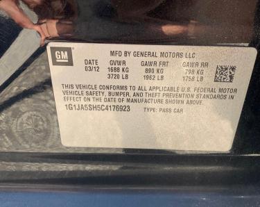 Photo 9 VIN: 1G1JA5SH5C4176923 - CHEVROLET SONIC 