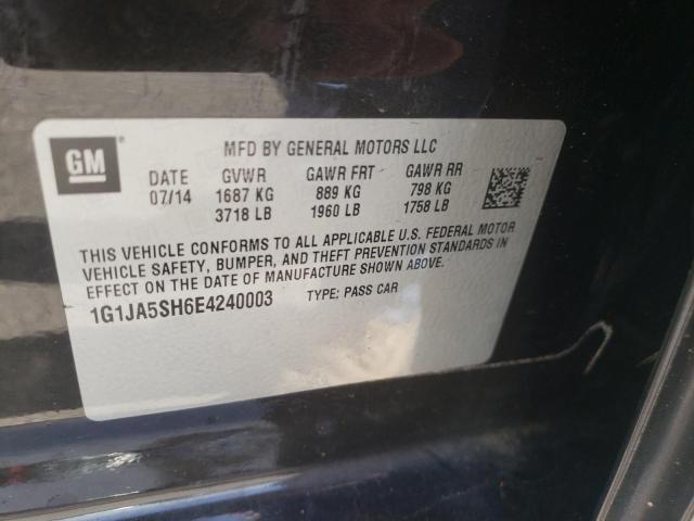 Photo 9 VIN: 1G1JA5SH6E4240003 - CHEVROLET SONIC LS 