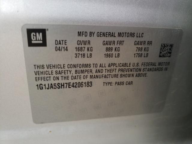 Photo 9 VIN: 1G1JA5SH7E4206183 - CHEVROLET SONIC LS 