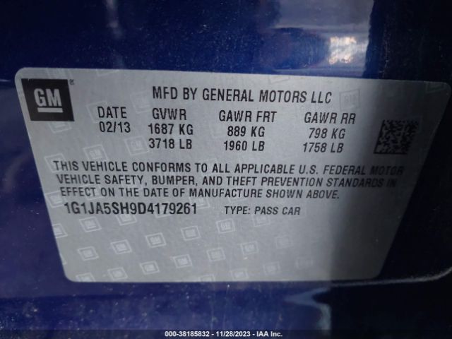 Photo 8 VIN: 1G1JA5SH9D4179261 - CHEVROLET SONIC 