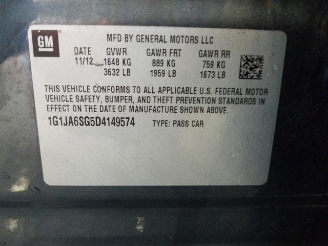 Photo 9 VIN: 1G1JA6SG5D4149574 - CHEVROLET SONIC 