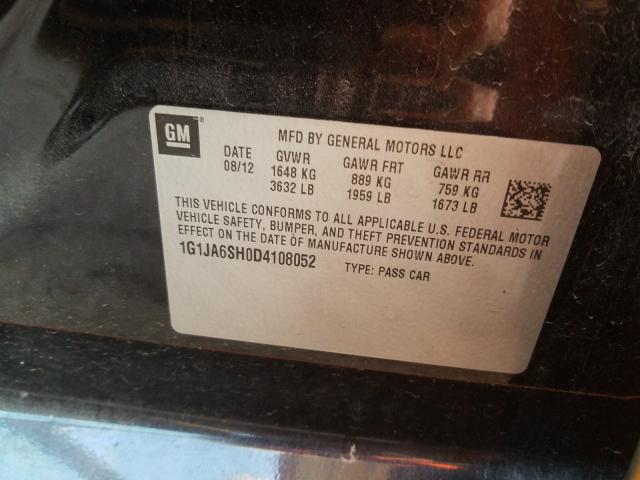 Photo 9 VIN: 1G1JA6SH0D4108052 - CHEVROLET SONIC LS 