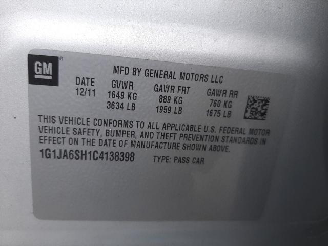 Photo 9 VIN: 1G1JA6SH1C4138398 - CHEVROLET SONIC LS 