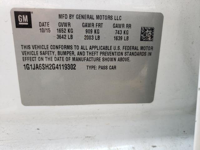 Photo 9 VIN: 1G1JA6SH2G4119302 - CHEVROLET SONIC LS 