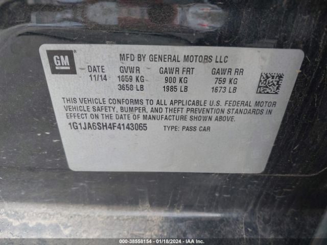 Photo 8 VIN: 1G1JA6SH4F4143065 - CHEVROLET SONIC 