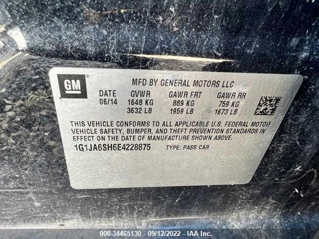 Photo 8 VIN: 1G1JA6SH6E4228875 - CHEVROLET SONIC 