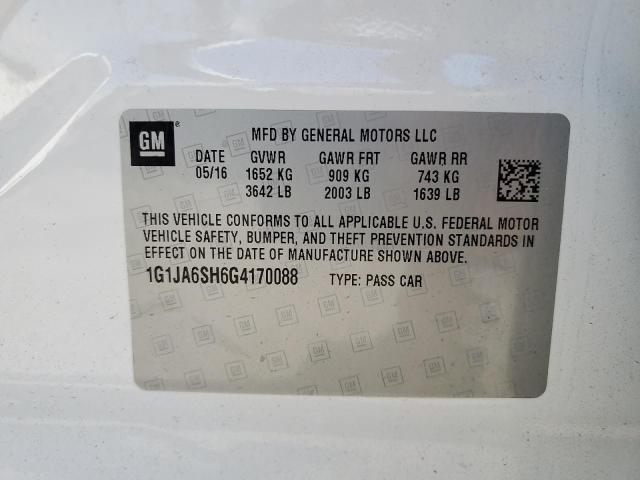 Photo 11 VIN: 1G1JA6SH6G4170088 - CHEVROLET SONIC 