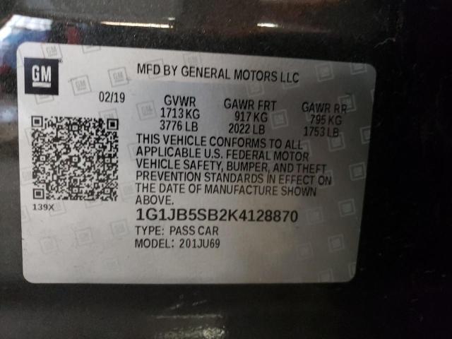 Photo 12 VIN: 1G1JB5SB2K4128870 - CHEVROLET SONIC LS 