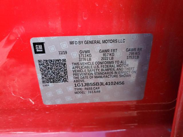 Photo 11 VIN: 1G1JB5SB3L4102456 - CHEVROLET SONIC LS 