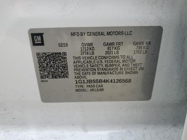 Photo 11 VIN: 1G1JB5SB4K4126568 - CHEVROLET SONIC 