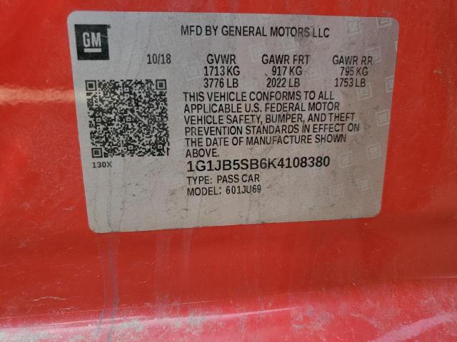 Photo 11 VIN: 1G1JB5SB6K4108380 - CHEVROLET SONIC LS 