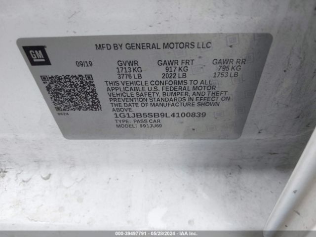 Photo 8 VIN: 1G1JB5SB9L4100839 - CHEVROLET SONIC 