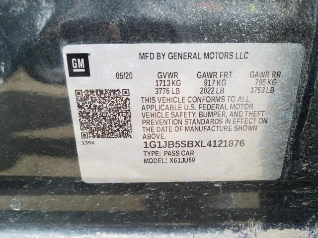 Photo 9 VIN: 1G1JB5SBXL4121876 - CHEVROLET SONIC LS 