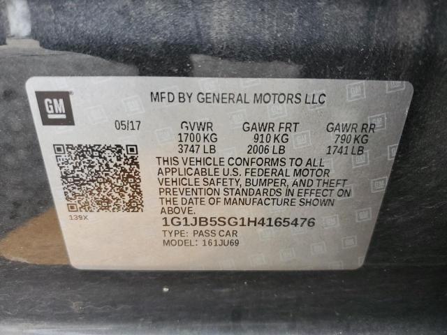 Photo 11 VIN: 1G1JB5SG1H4165476 - CHEVROLET SONIC LS 