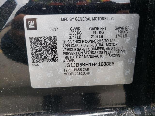 Photo 9 VIN: 1G1JB5SH1H4168886 - CHEVROLET SONIC LS 