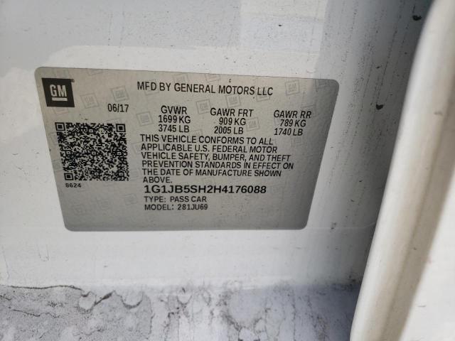 Photo 9 VIN: 1G1JB5SH2H4176088 - CHEVROLET SONIC LS 