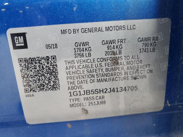 Photo 11 VIN: 1G1JB5SH2J4134705 - CHEVROLET SONIC LS 