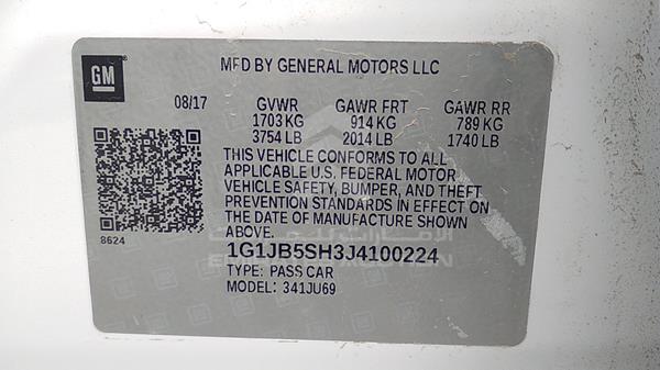 Photo 2 VIN: 1G1JB5SH3J4100224 - CHEVROLET SONIC 