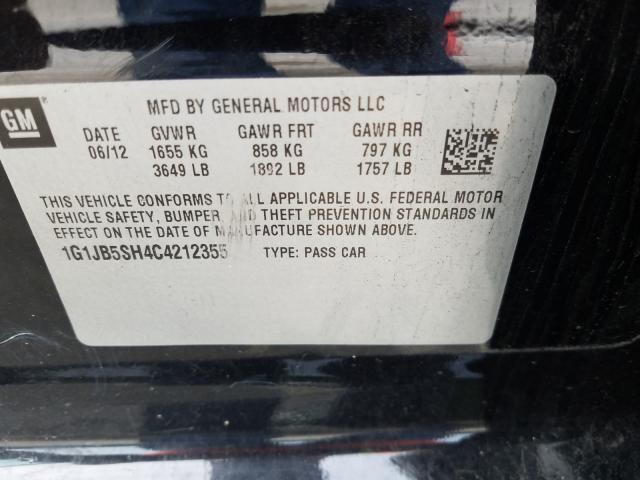 Photo 9 VIN: 1G1JB5SH4C4212355 - CHEVROLET SONIC LS 