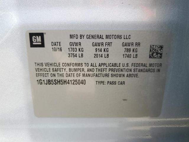 Photo 11 VIN: 1G1JB5SH5H4125040 - CHEVROLET SONIC 