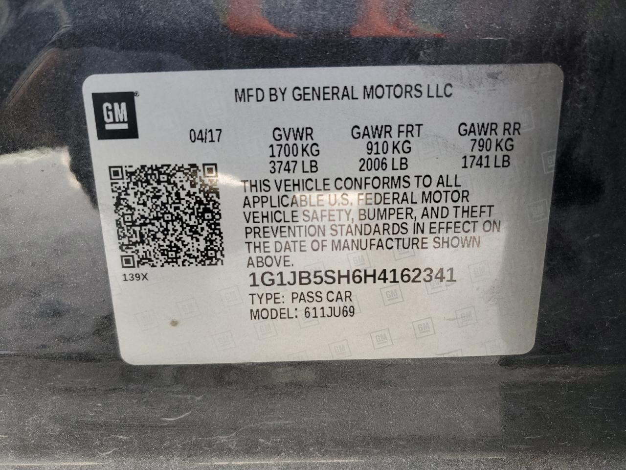 Photo 12 VIN: 1G1JB5SH6H4162341 - CHEVROLET SONIC 