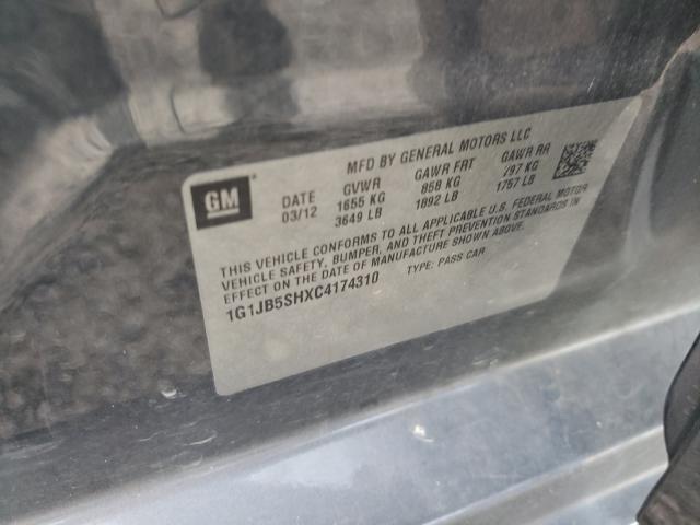 Photo 9 VIN: 1G1JB5SHXC4174310 - CHEVROLET SONIC LS 