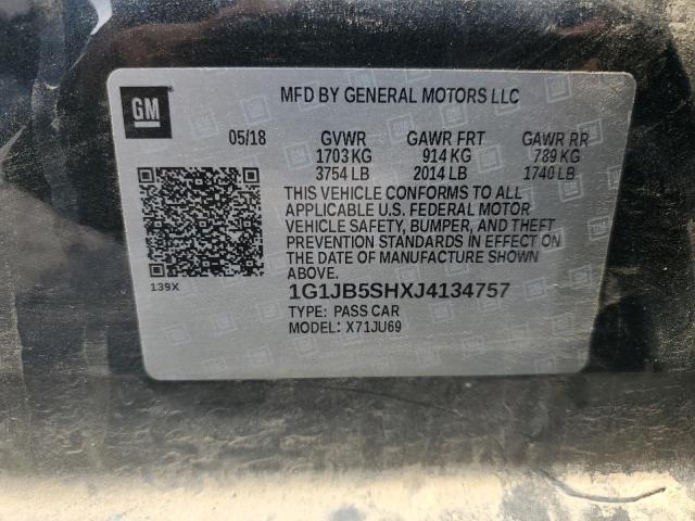 Photo 11 VIN: 1G1JB5SHXJ4134757 - CHEVROLET SONIC LS 