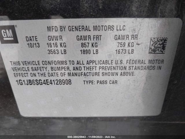 Photo 8 VIN: 1G1JB6SG4E4128908 - CHEVROLET SONIC 